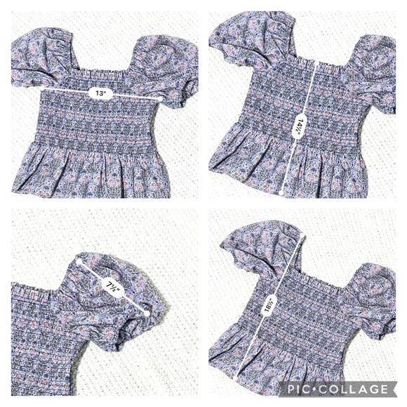 J CREW SMOCKED SQUARE-NECK ORGANIC COTTON LIBERTY PRINT SZ M - Picture 8 of 9